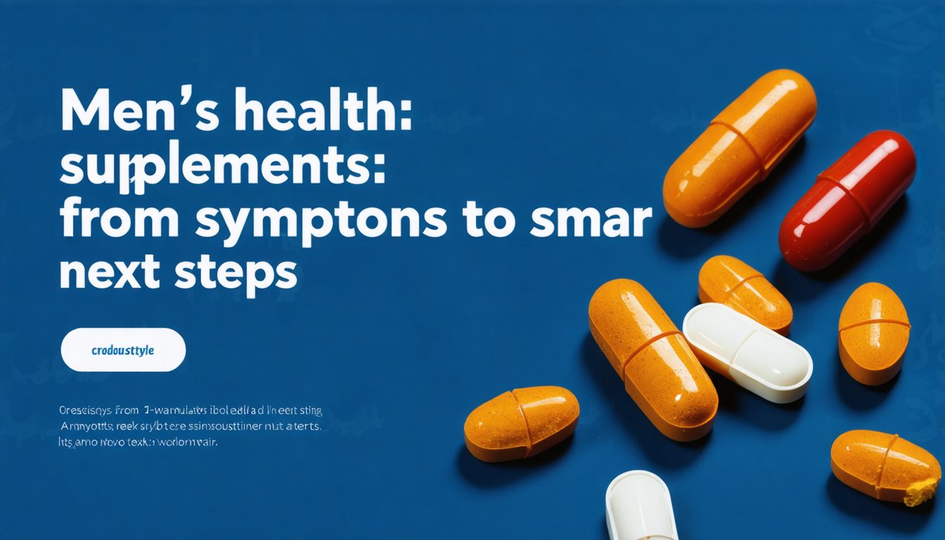 Man reviewing men's sexual health supplements with doctor in a clinical setting